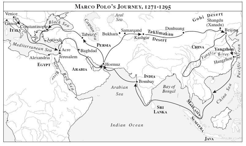 The Travels Of Marco Polo Map
